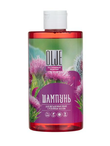 OLJE Натуральный шампунь для окрашенных волос с репейным маслом для поврежденных волос 450 мл в Ставрополе
