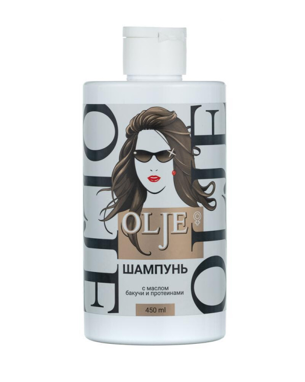 OLJE. Шампунь женский с маслом бакучи и протеинами, 450 мл в Ставрополе